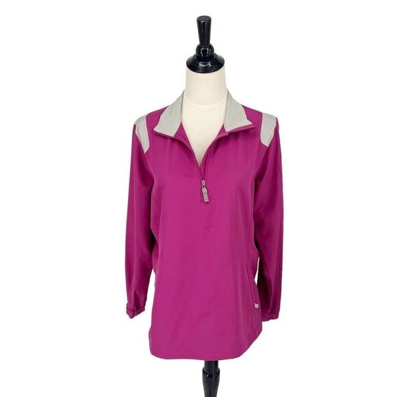 Nike Golf Women’s Medium Fuchsia 1/4 Zip Pullover Jacket Lightweight Windbreaker - Picture 2 of 8